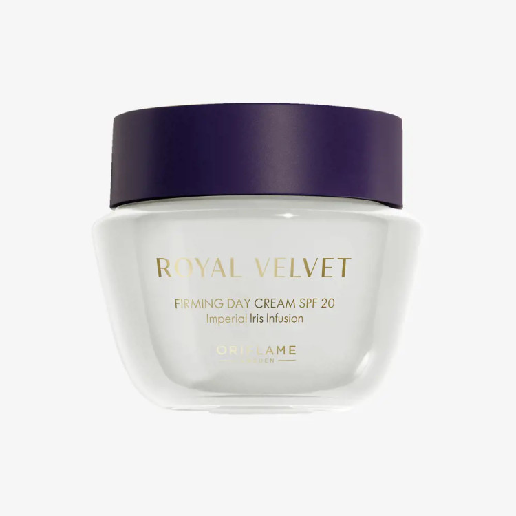 کرم روز لیفتینگ Royal Velvet اوریفلیم SPF20 – کرم ضد چروک ۴۰+ در بستهبندی شیشهای با عصاره زنبق